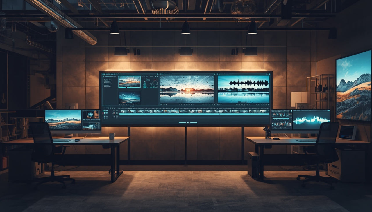 big monitor in soft light room